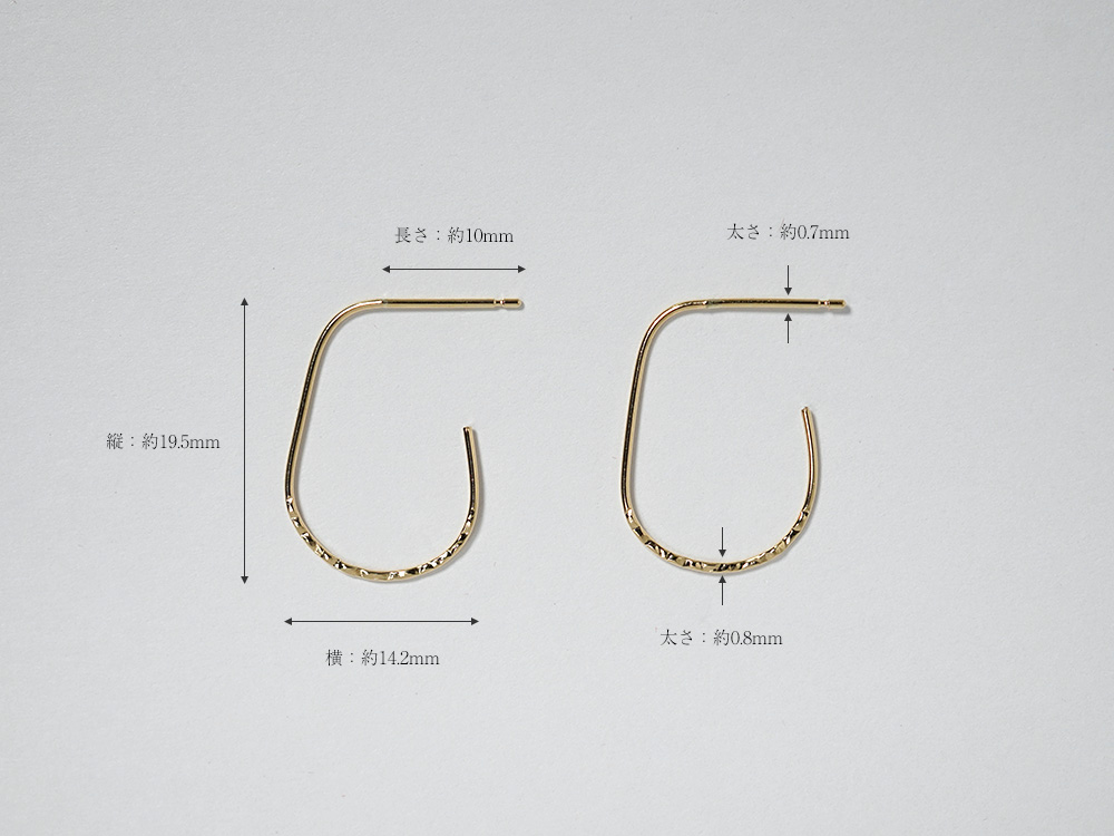 K18 ハーフ ドロップ スタッド ピアス rph43231323の画像