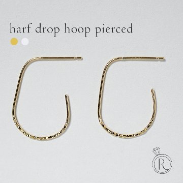 K18 ハーフ ドロップ スタッド ピアス rph43231323の画像