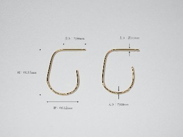 K18 ハーフ ドロップ スタッド ピアス rph43231323の画像