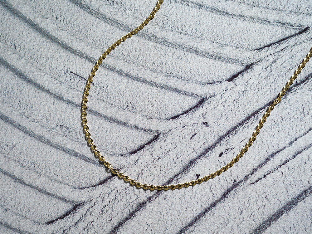 K18 ツイスト エクレア ネックレスチェーン 1.8mm rpu101921の画像