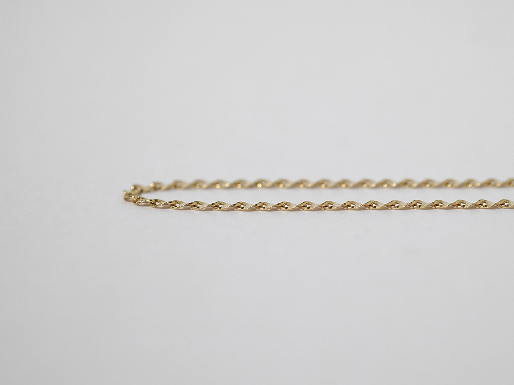 K18 ツイスト エクレア ネックレスチェーン 1.8mm rpu101921の画像