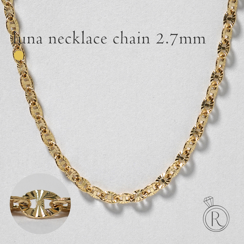 K18 ルナ ネックレスチェーン 2.7mm rpu101821の画像