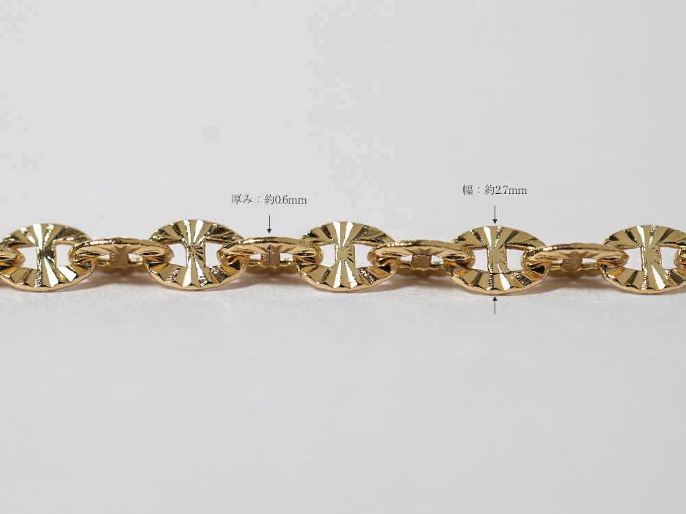 K18 ルナ ネックレスチェーン 2.7mm rpu101821の画像