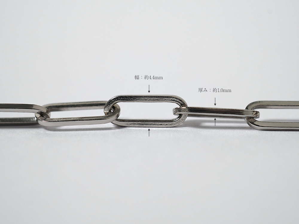 Pt ペーパークリップ ネックレスチェーン 4.4mm rpu102021の画像