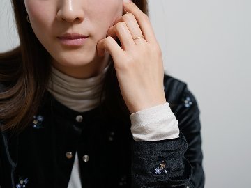 K18 ハーフ ハラネ リング rpaprg4622の画像