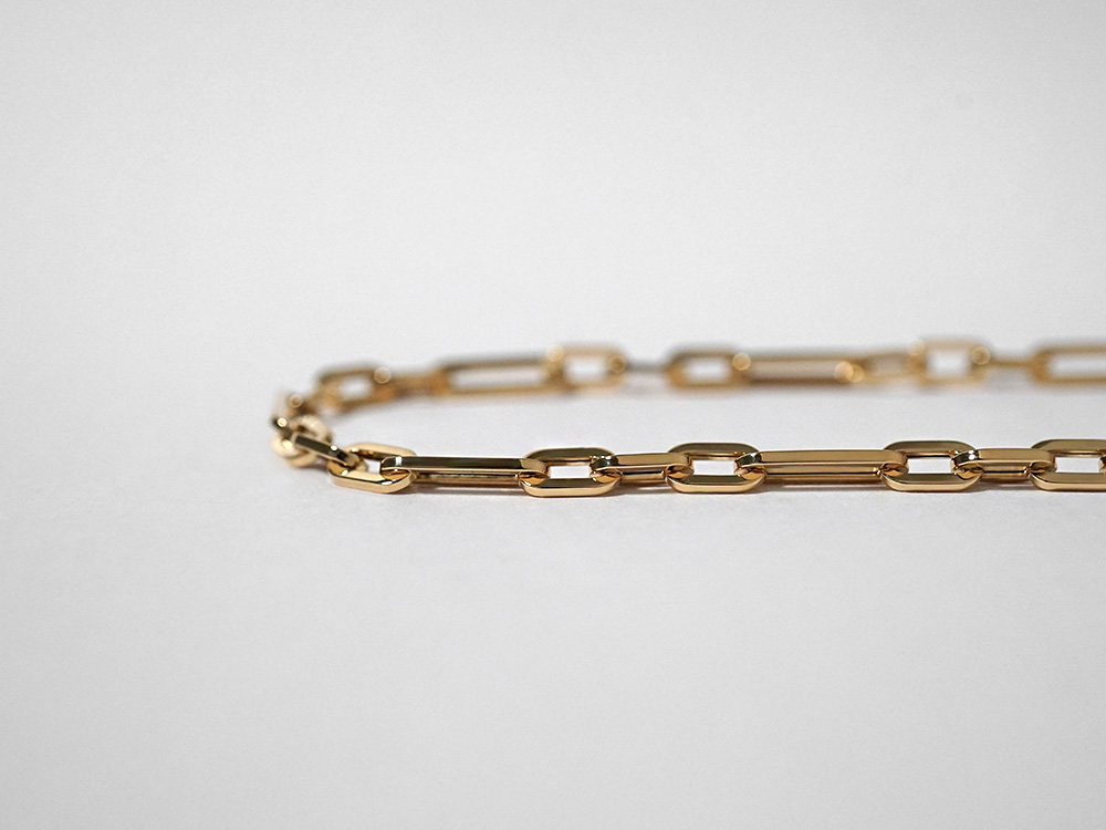 K18 ペーパークリップ フィガロ ネックレスチェーン 4.4mm rpu102121の画像