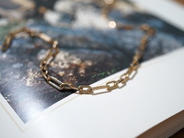 K18 ペーパークリップ フィガロ ネックレスチェーン 4.4mm rpu102121の画像