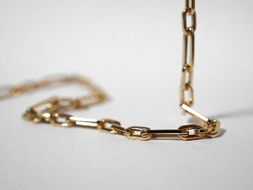 K18 ペーパークリップ フィガロ ネックレスチェーン 4.4mm rpu102121の画像