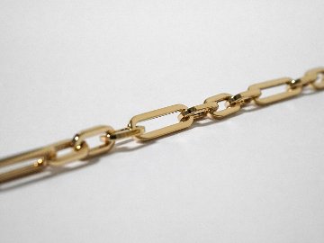 K18 ペーパークリップ フィガロ ネックレスチェーン 4.4mm rpu102121の画像