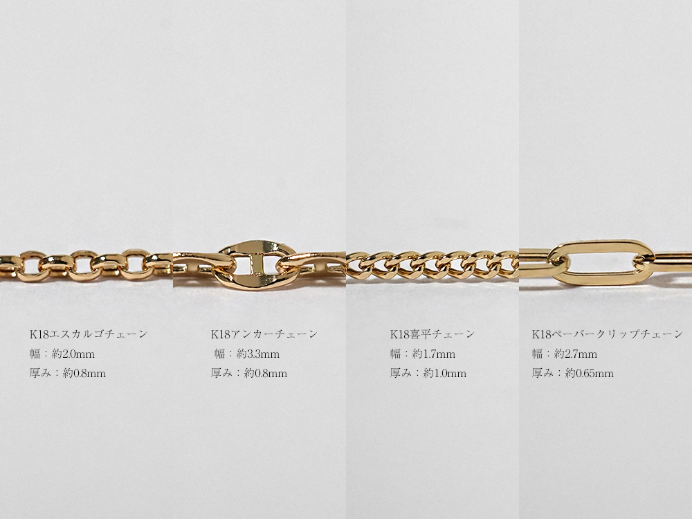 K18 クアドレクス ネックレスチェーン rpu102621の画像
