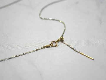 K18 スライドピン バイカラー ネックレスチェーン 1.0mm rpj398na21の画像