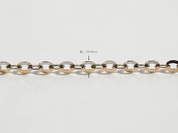 K18 スライドピン バイカラー ネックレスチェーン 1.0mm rpj398na21の画像