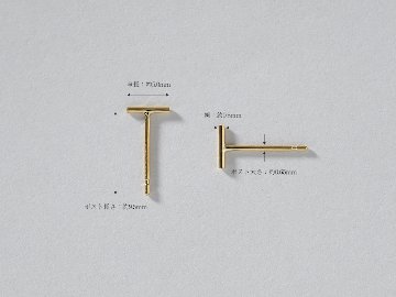 K18 Tライン ミニ ピアス rpaub13023の画像