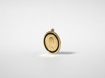 K18 レギーナ オニキス コイン ペンダントトップ 18mm rpayp264921の画像