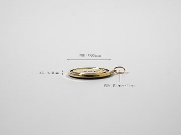 K18 レギーナ オニキス コイン ペンダントトップ 18mm rpayp264921の画像