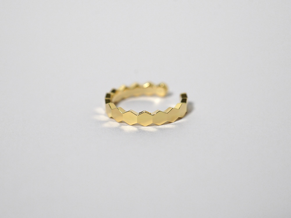 【片耳販売】 K18 ハニカム イヤーカフ rph43711423の画像