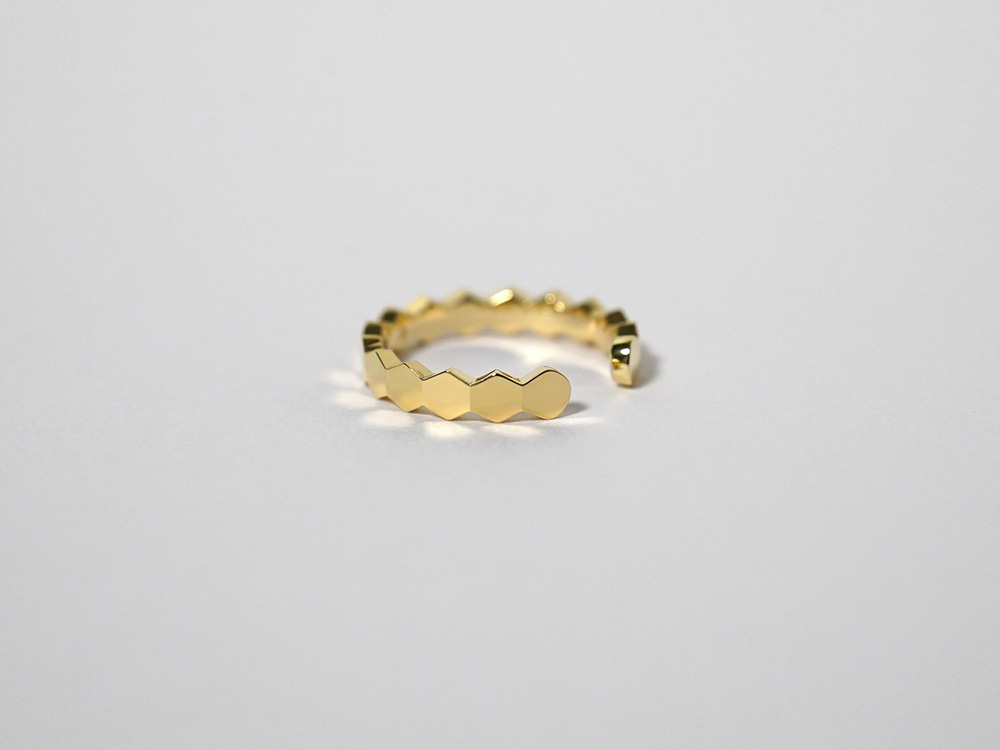 【片耳販売】 K18 ハニカム イヤーカフ rph43711423の画像