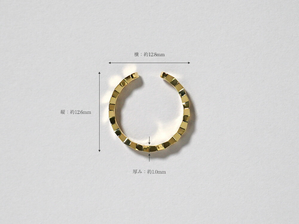 【片耳販売】 K18 ハニカム イヤーカフ rph43711423の画像