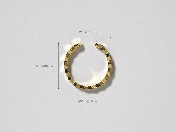 【片耳販売】 K18 ハニカム イヤーカフ rph43711423の画像