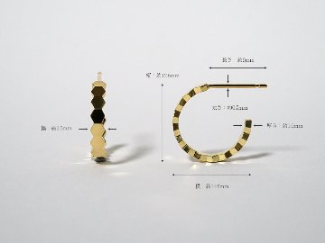 K18 ハニカム ピアス rph43711323の画像