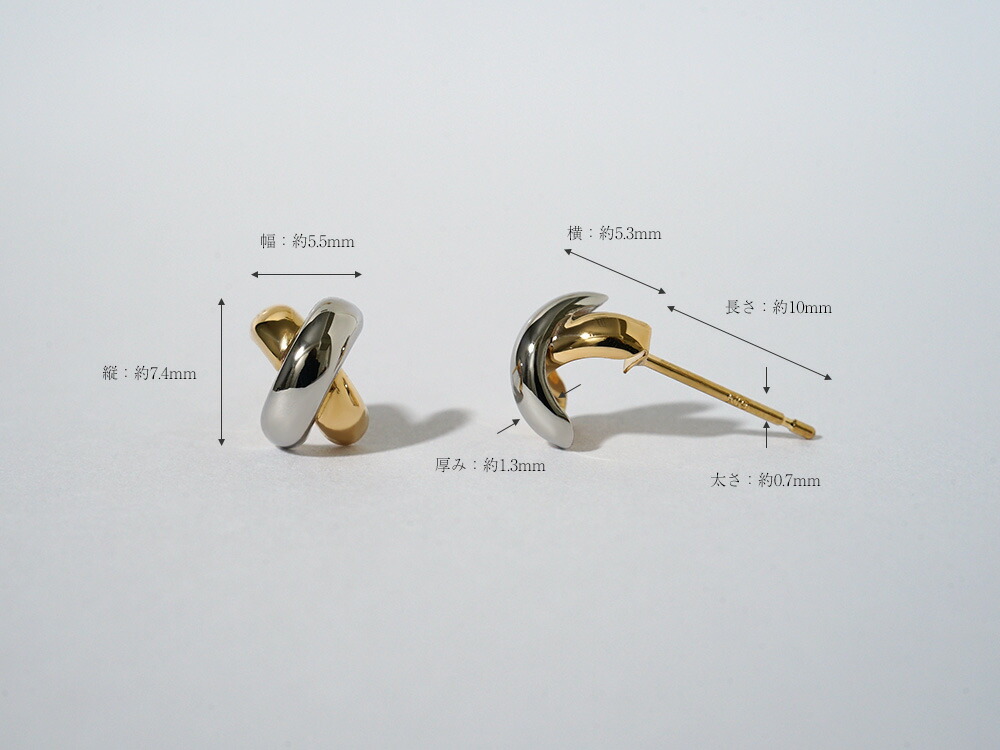 K18/Pt クロッシング コンビ ピアス rph43701923の画像