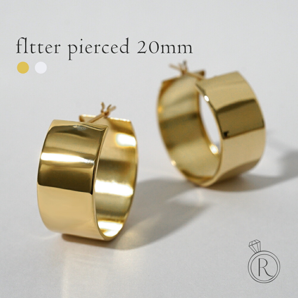 K18 フラッター フープピアス 20mm rpakr216823の画像