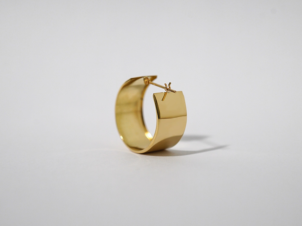 K18 フラッター フープピアス 20mm rpakr216823の画像