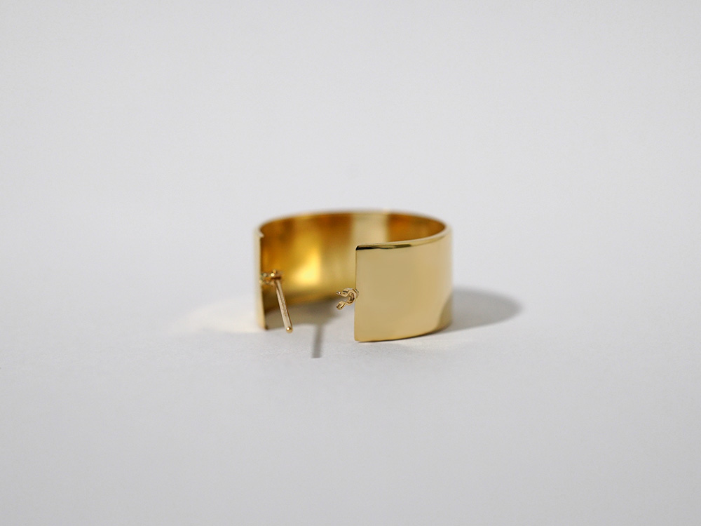 K18 フラッター フープピアス 20mm rpakr216823の画像