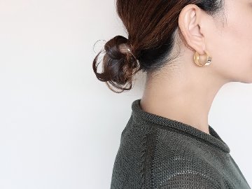 K18 フラッター フープピアス 20mm rpakr216823の画像