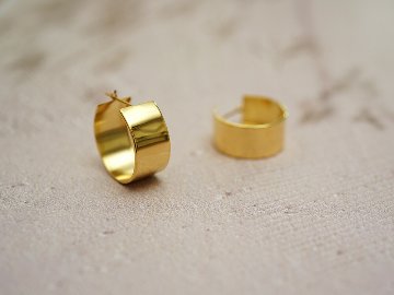 K18 フラッター フープピアス 20mm rpakr216823の画像