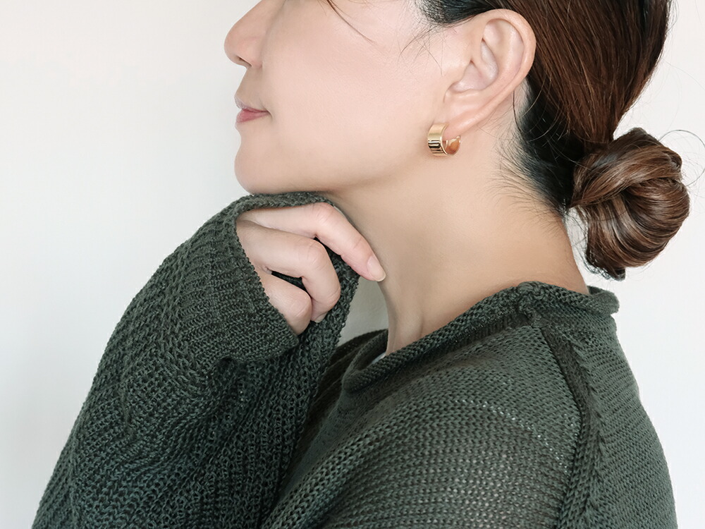 K18 フラッター フープピアス 15mm rpakr216123の画像