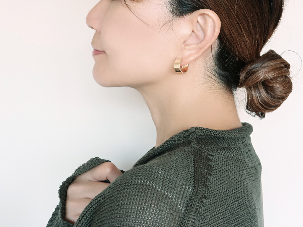 K18 フラッター フープピアス 15mm rpakr216123の画像