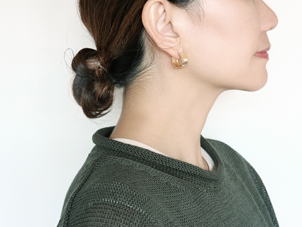 K18 フラッター フープピアス 15mm rpakr216123の画像