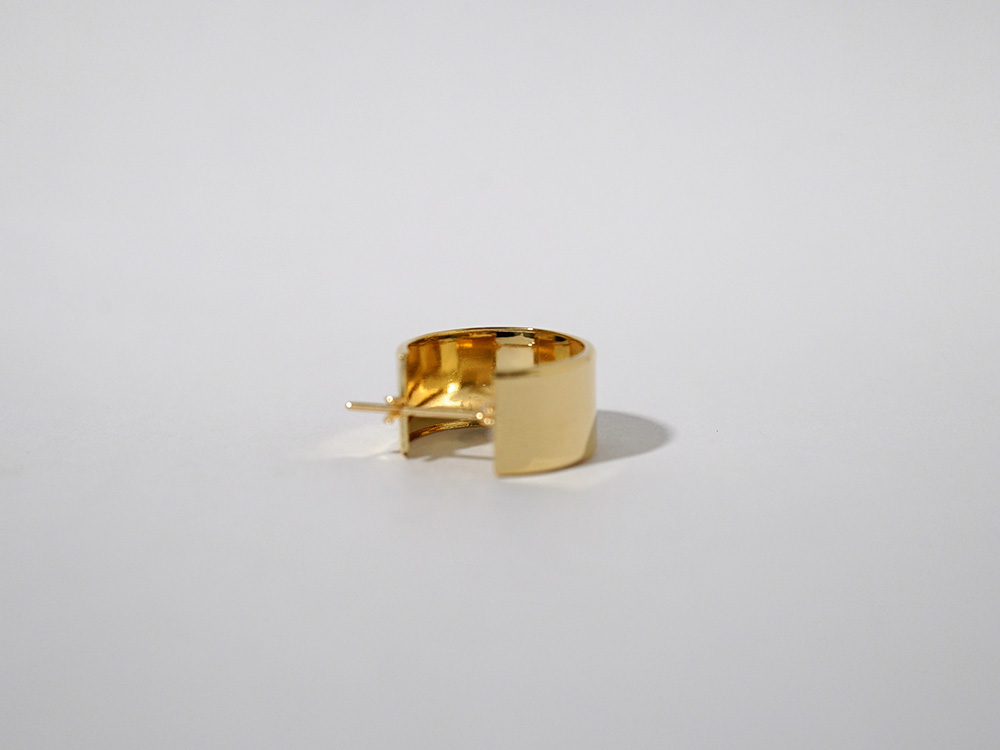 K18 フラッター フープピアス 15mm rpakr216123の画像