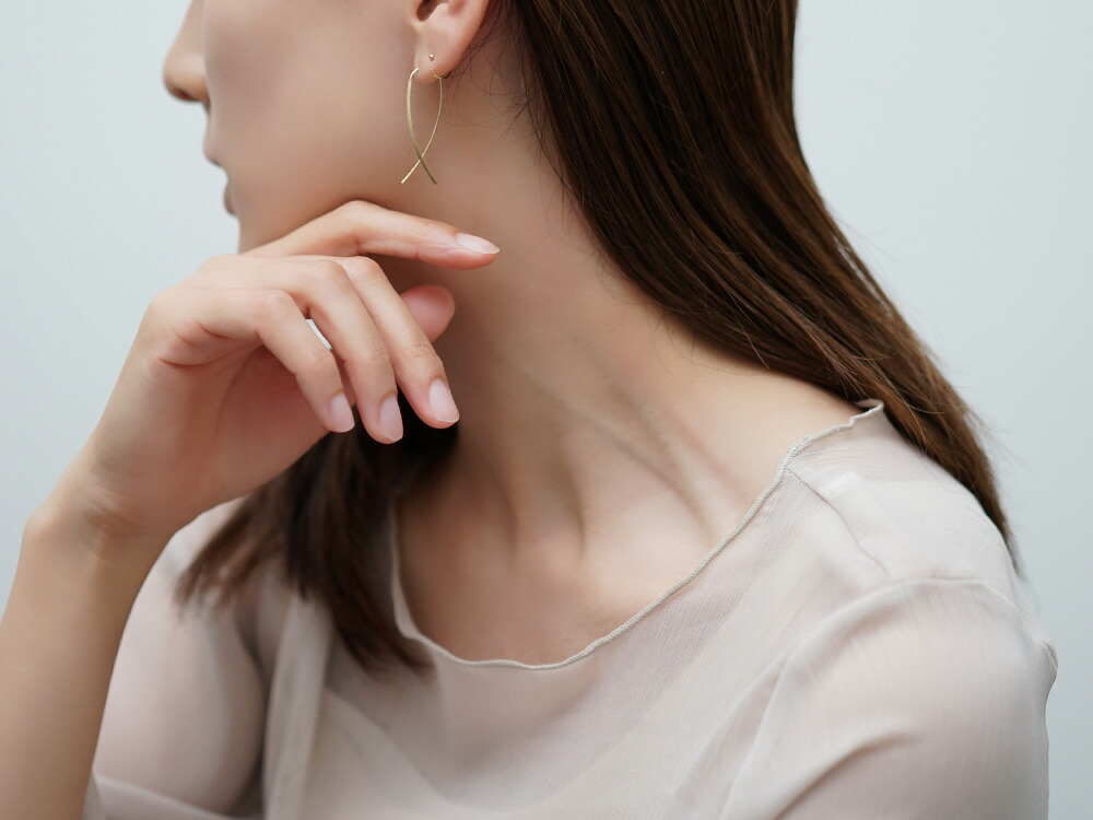 K18 Hineri ラージ ピアス rpa18754223の画像