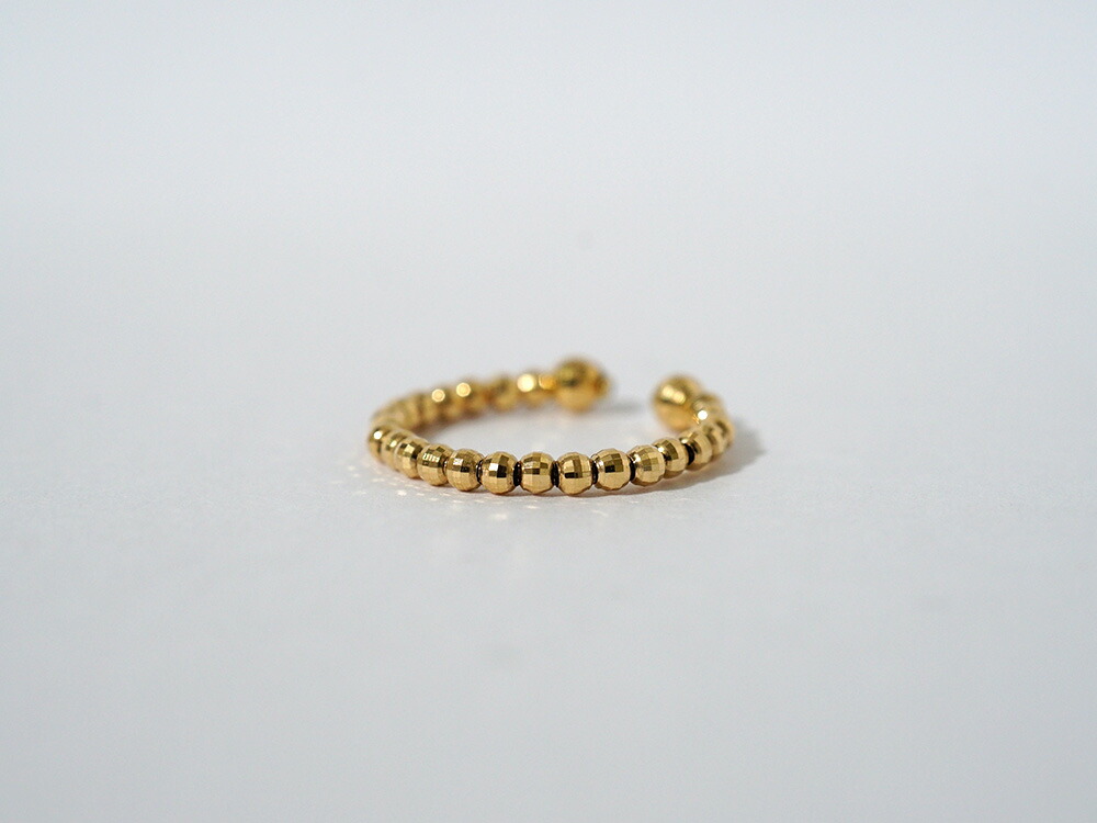 【片耳販売】 K18 ミラーボール イヤーカフ & リング rph55230123の画像