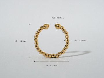 【片耳販売】 K18 ミラーボール イヤーカフ & リング rph55230123の画像