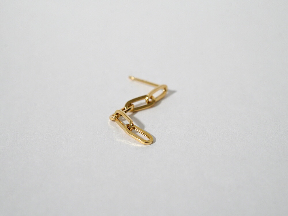 K18 ペーパークリップ チェーンピアス 2.7mm rpu100023の画像