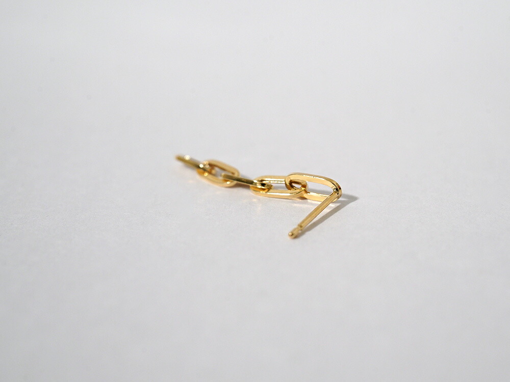 K18 ペーパークリップ チェーンピアス 2.7mm rpu100023の画像
