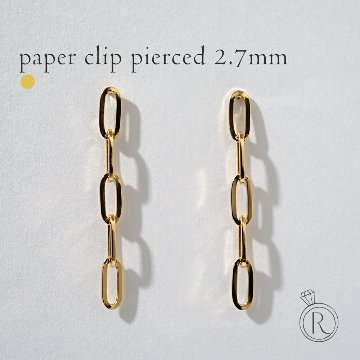 K18 ペーパークリップ チェーンピアス 2.7mm rpu100023の画像