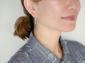 K18 ペーパークリップ チェーンピアス 2.7mm rpu100023の画像