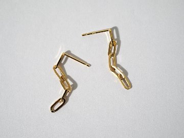 K18 ペーパークリップ チェーンピアス 2.7mm rpu100023の画像