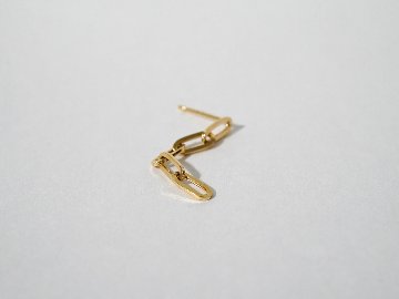 K18 ペーパークリップ チェーンピアス 2.7mm
