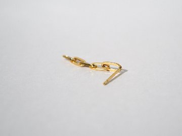 K18 ペーパークリップ チェーンピアス 2.7mm rpu100023の画像