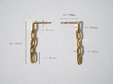K18 ペーパークリップ チェーンピアス 2.7mm rpu100023の画像