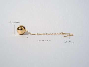 K18 ボール フック ピアス 8mm rpaub9923の画像