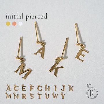 K18 イニシャル スタッド ピアス rph43706223の画像