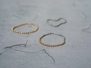 K18/Pt カットボール チェーンリング 1.2mm rpaub5722の画像