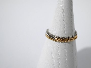 K18/Pt カットボール チェーンリング 1.2mm rpaub5722の画像