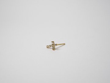 K18 ベイビー クロス ダイヤモンド ピアス rph45658623の画像